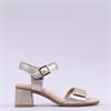Remonte 2 Velcro Strap Block Heel Sandal - Gold